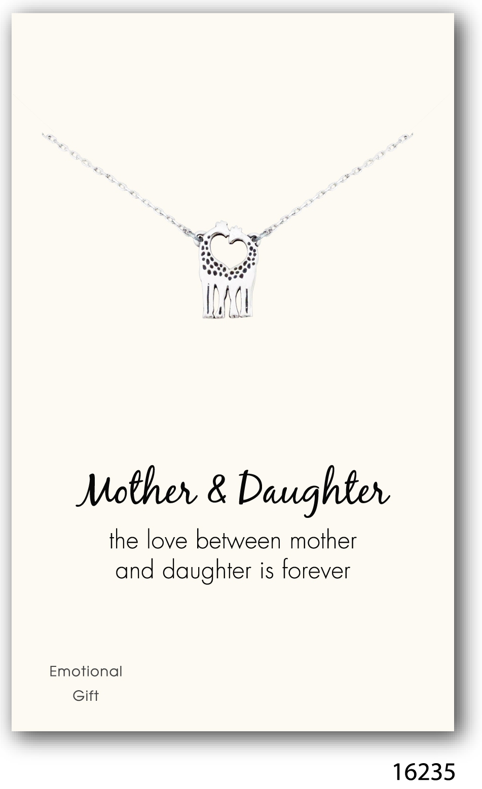 The two mother daughter giraffes silver pendant